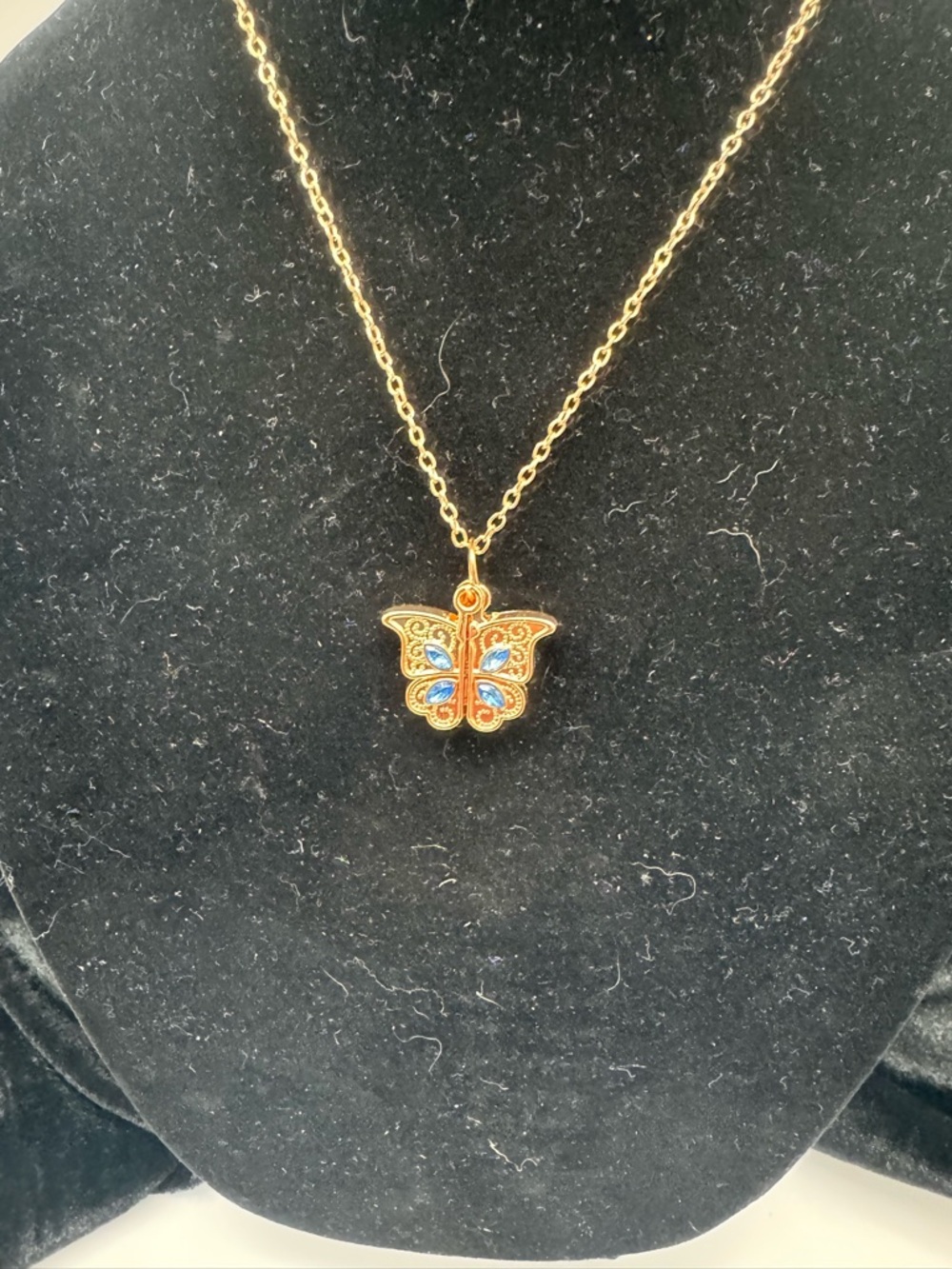 Gold Butterfly Pendant Necklace with “I Love You” Inside- Women Jewelry